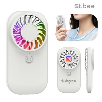 세인트비 LED 무드등 카드형 초슬림 미니선풍기 목스트랩